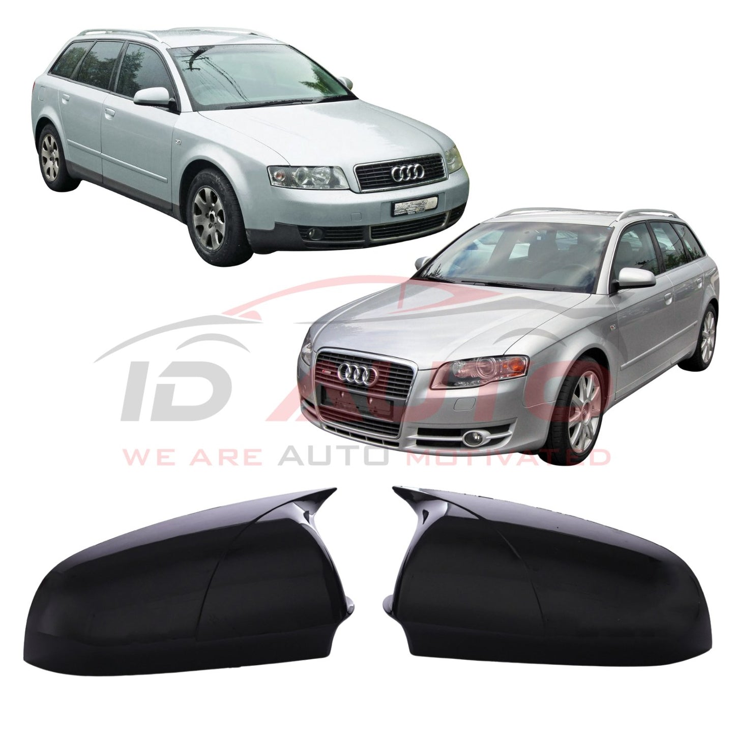 Капаци за огледала Batman Style – Audi A4 B6/B7 комби (2000–2008) черни