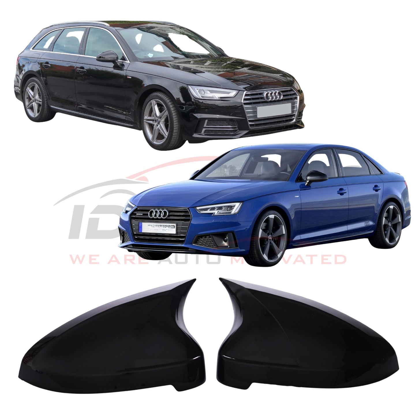 Капаци за огледала Batman Style – Audi A4 B9 (2015–2019) - черни