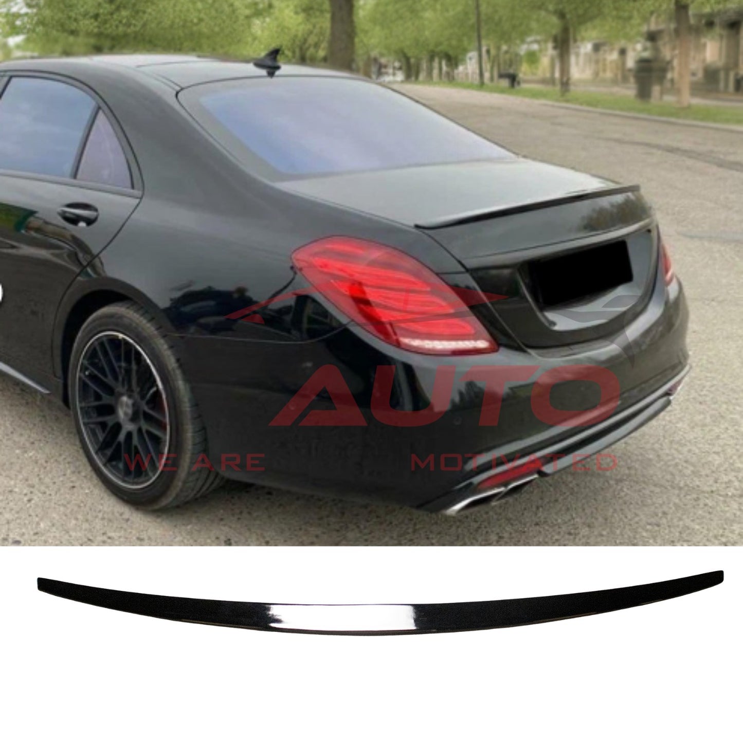 Спойлер за багажник (лип) – Mercedes S-Class W222 (2013–2020), черен гланц
