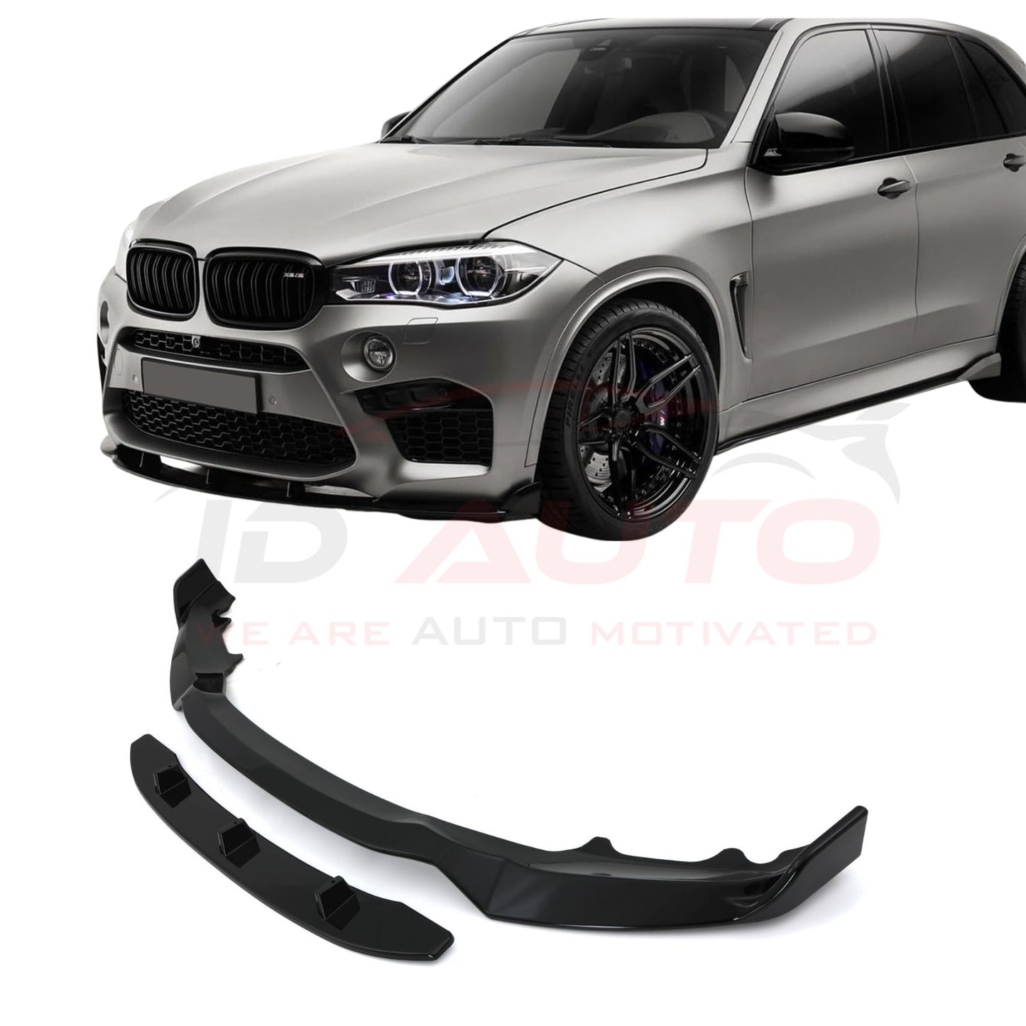 Тунинг преден лип спойлер – BMW X5 F15 (2013–2018), M броня, черен гланц