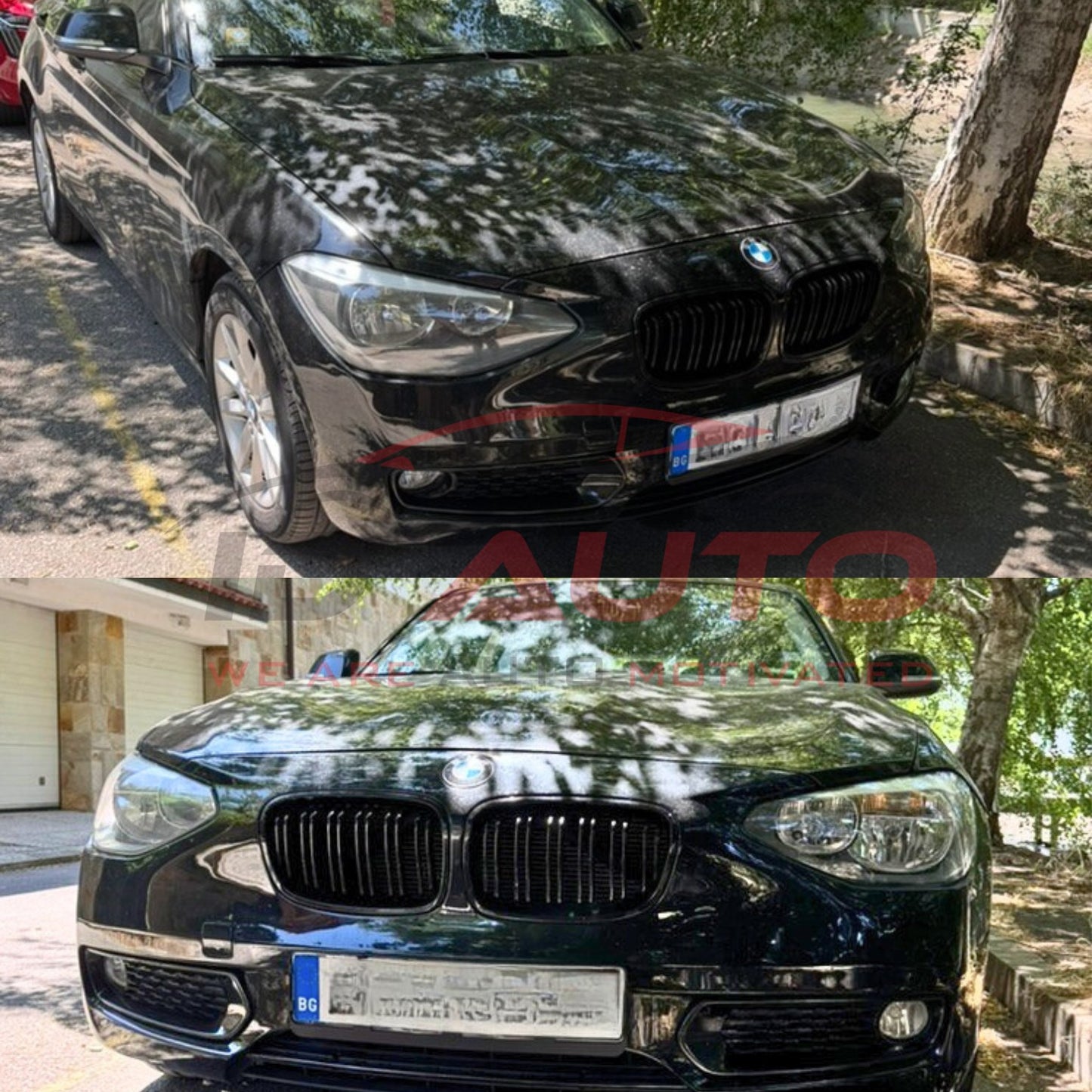 Тунинг двойни решетки (бъбреци) за BMW F20/F21 (2011–2014) – черен лак