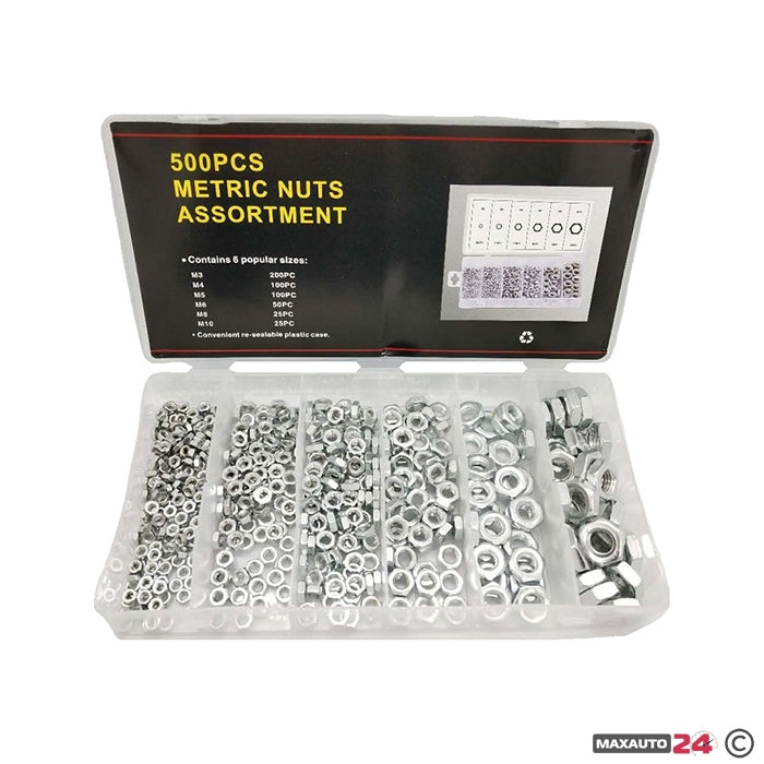 Кутия метални гайки 500 броя