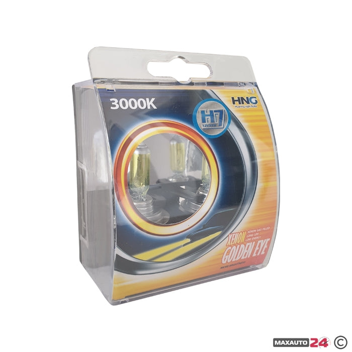 Халогенни крушки HNG H7 55W тип ''Golden eye'' жълти 2бр/к-т