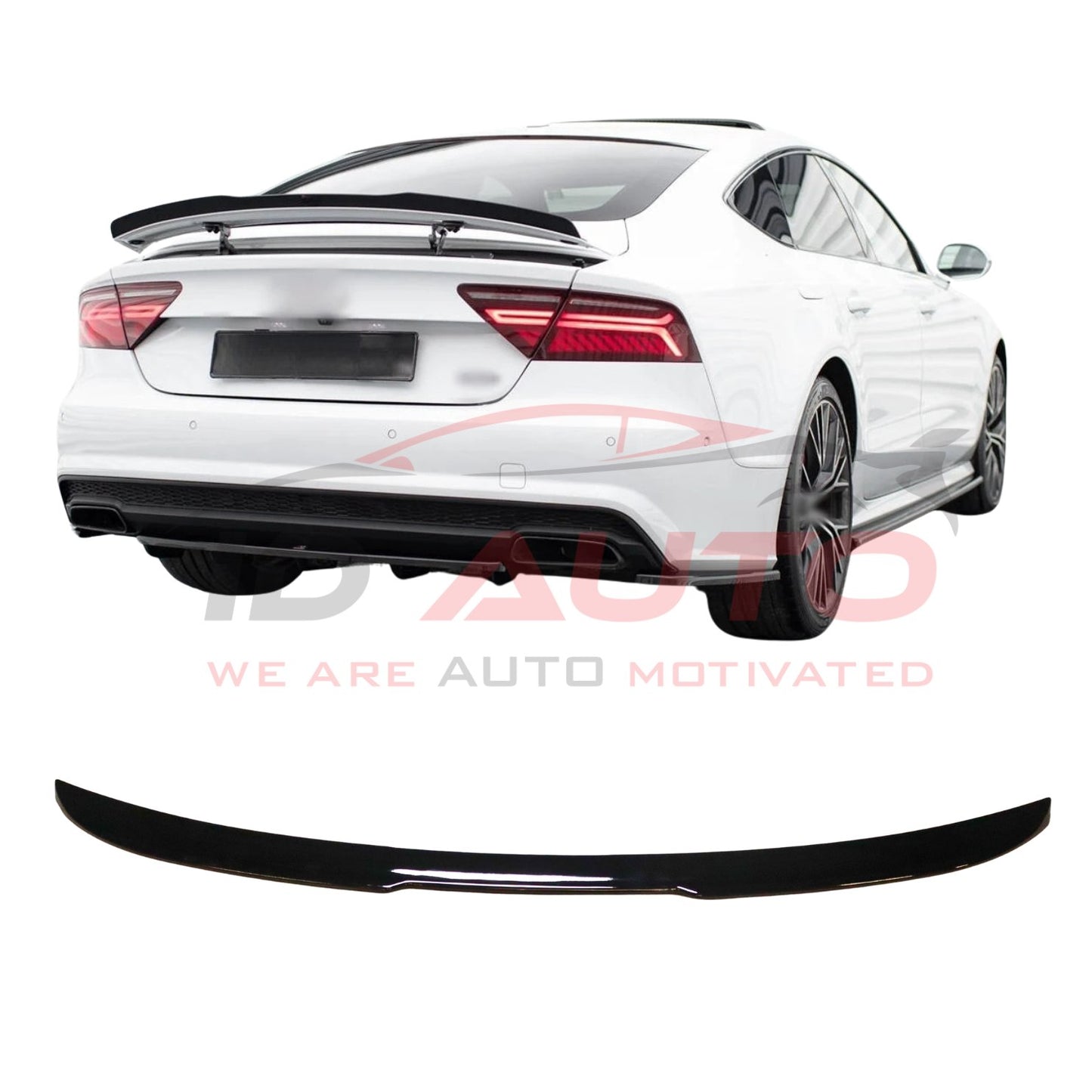 Тунинг лип спойлер за багажник – Audi A7 C7 (2010–2018), черен гланц