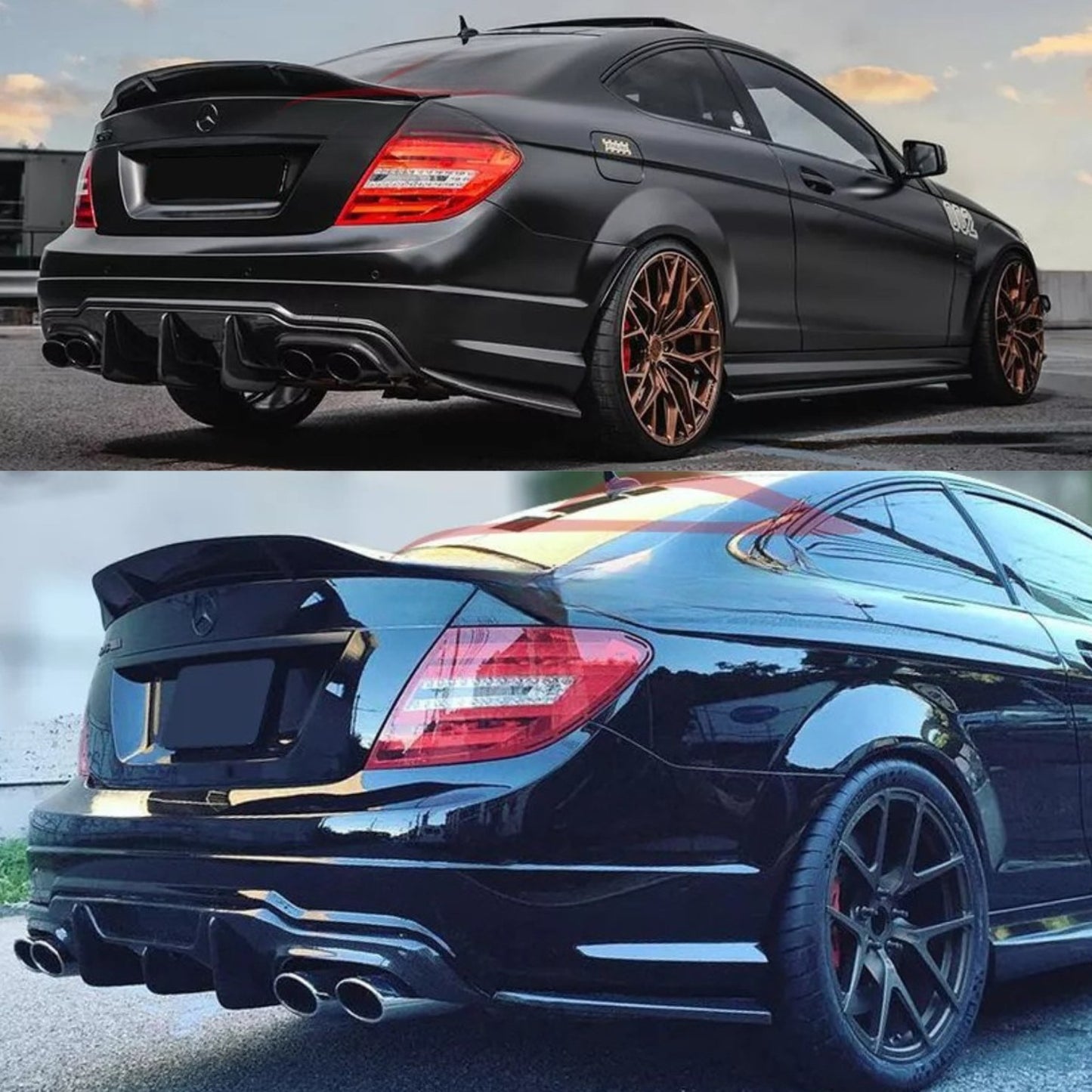 Спойлер за багажник (лип) – Mercedes C-Class Coupe W204, 2011–2015, черен
