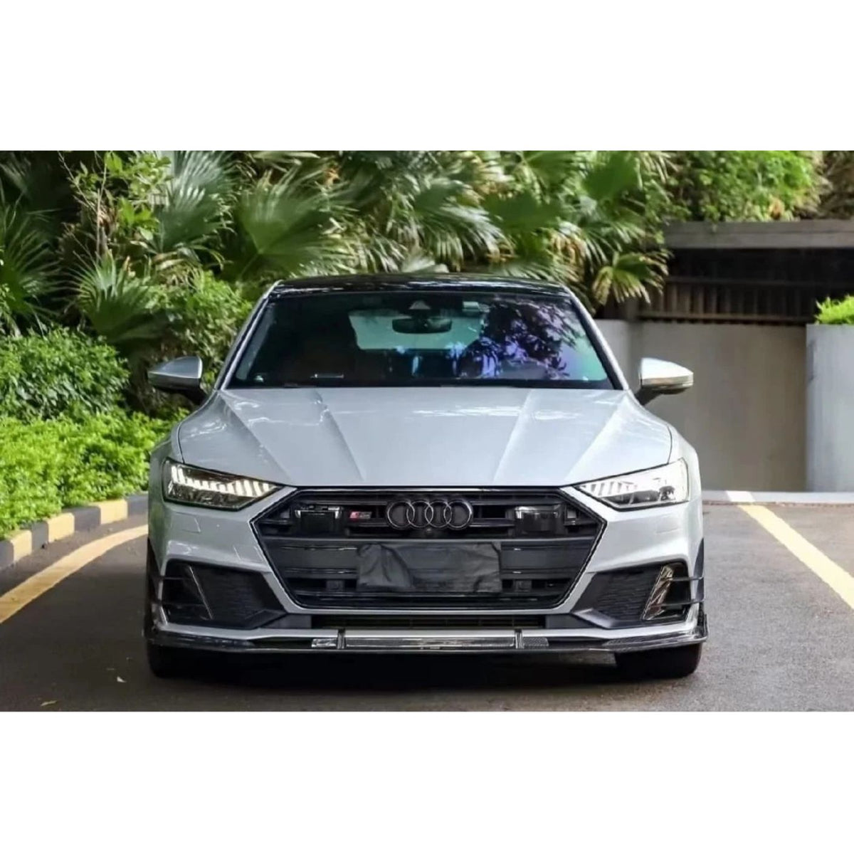 Преден лип спойлер за Audi A7 C8 (2018+) – черен гланц
