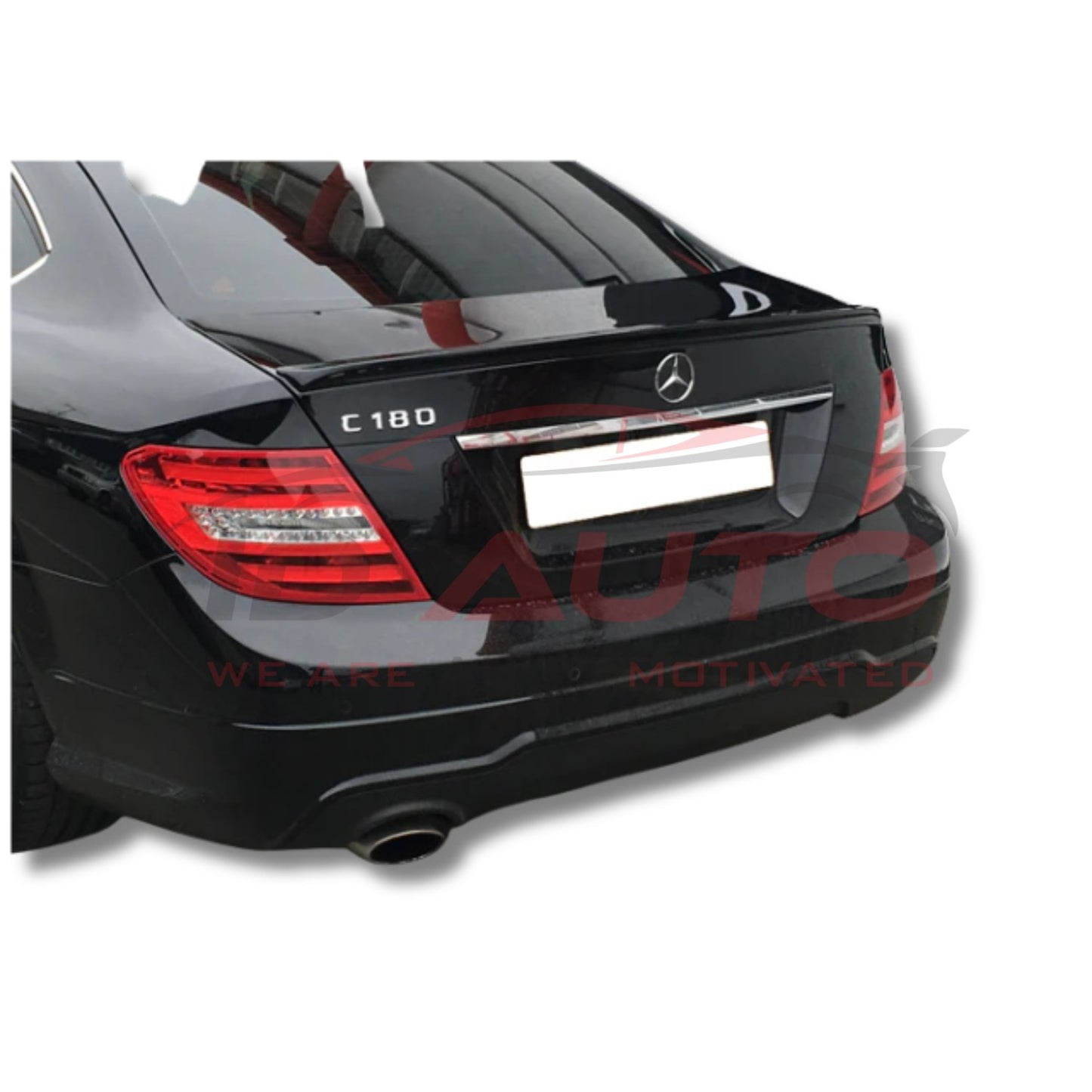Тунинг спойлер (лип) за багажник – Mercedes C-Class Coupe W204 (2011–2015), черен гланц