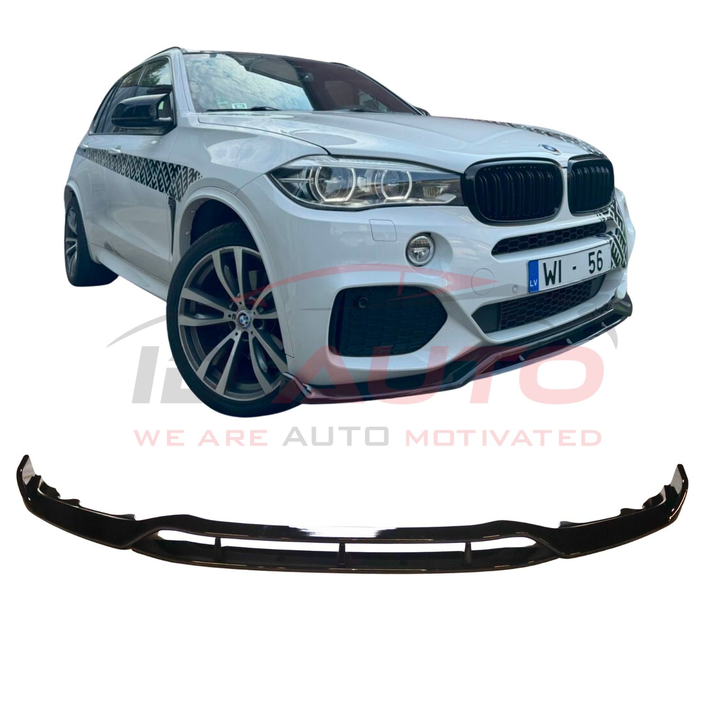 Тунинг преден лип спойлер – BMW X5 F15 (2013–2018), M броня, черен гланц