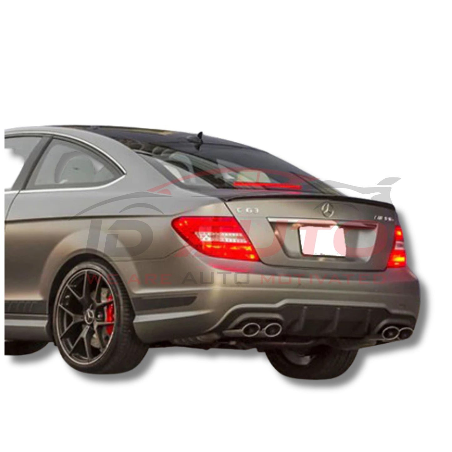 Тунинг спойлер (лип) за багажник – Mercedes C-Class Coupe W204 (2011–2015), черен гланц