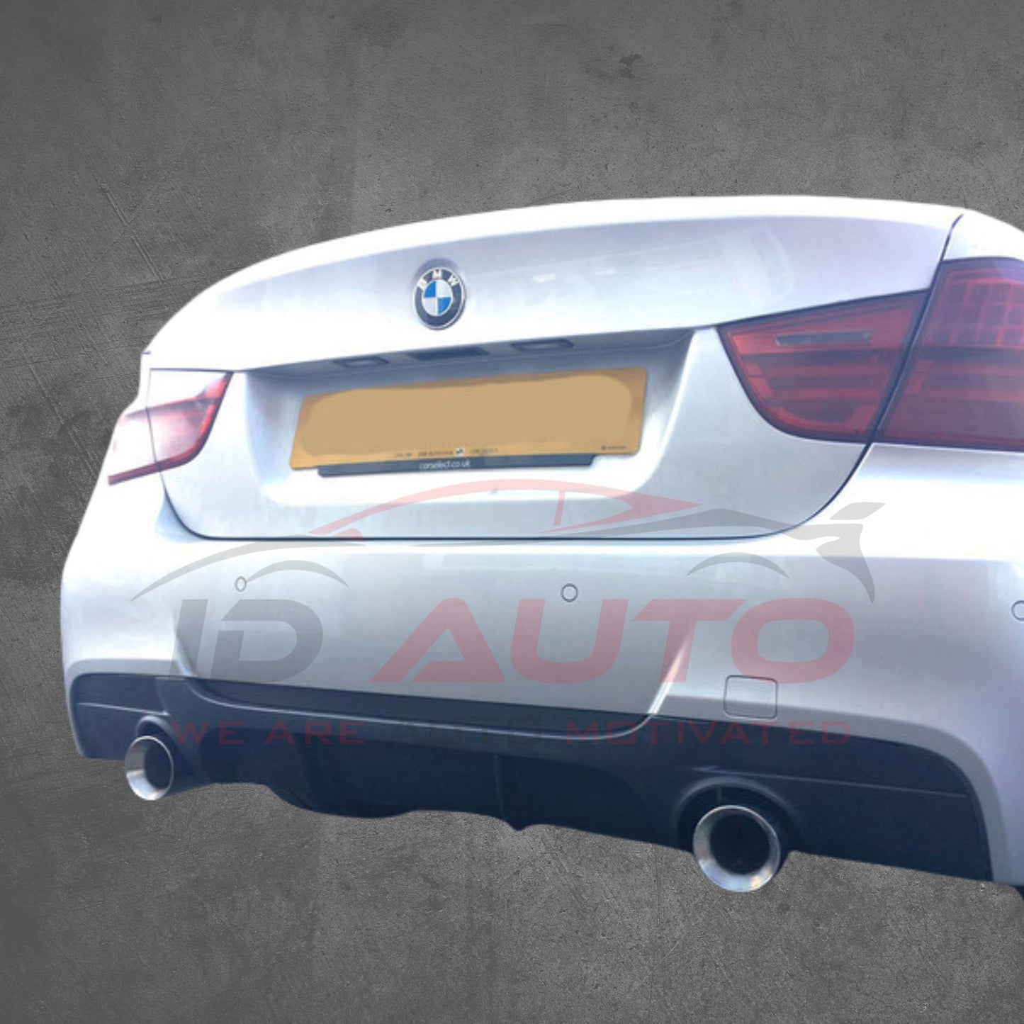 Заден двоен дифузьор – BMW 3 Series E90/E91 (2005–2011), за M-Tech броня, черен гланц