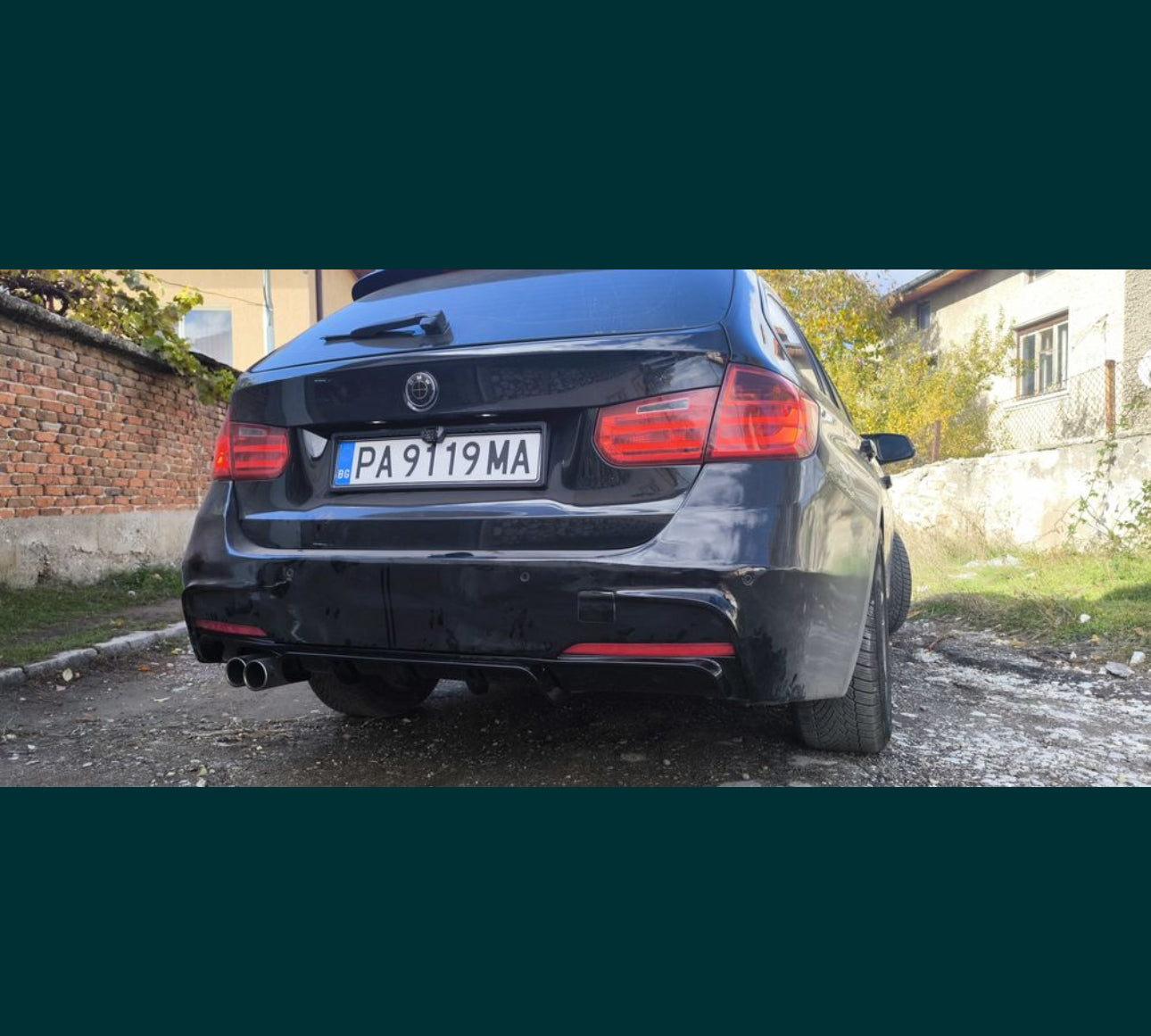 Заден дифузьор – BMW 3 Series F30 (2011–2019), за M-Tech броня, черен гланц