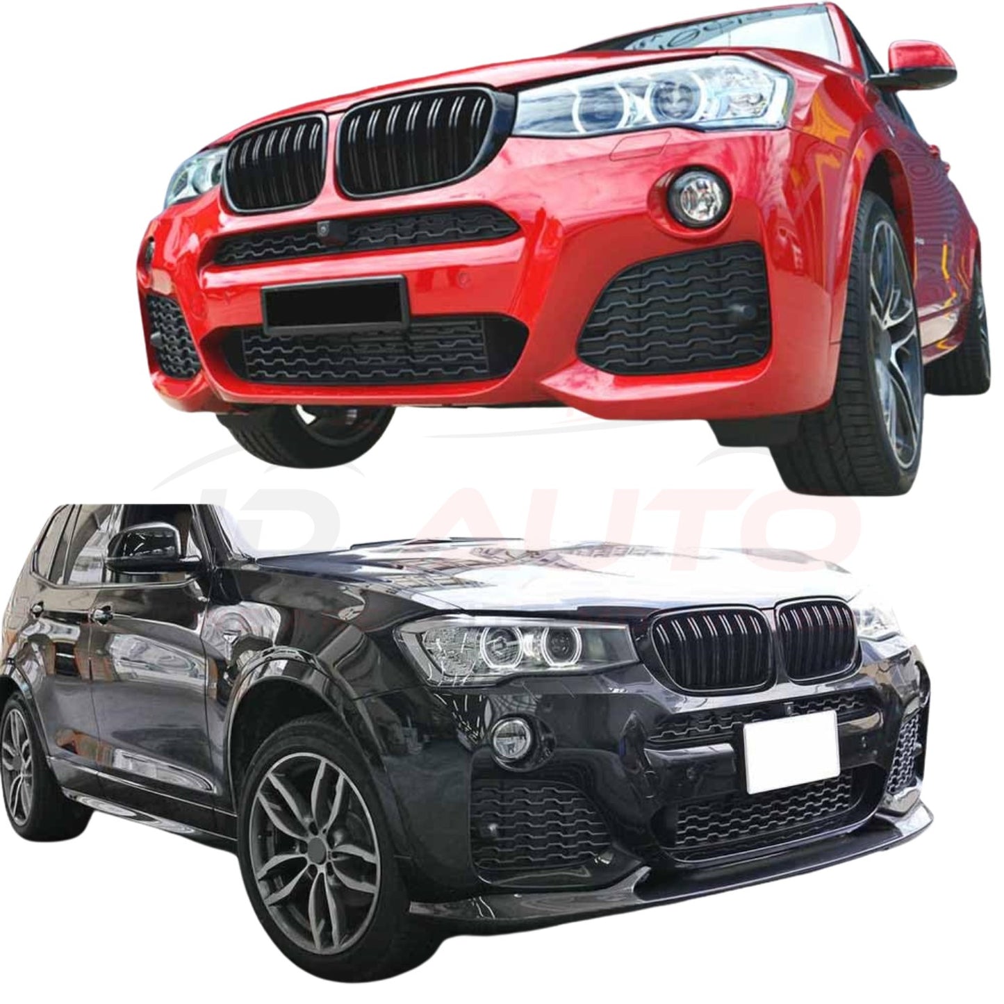 Двойни решетки (бъбреци) за BMW X3 F25 и X4 F26 (2010–2018) – черен лак