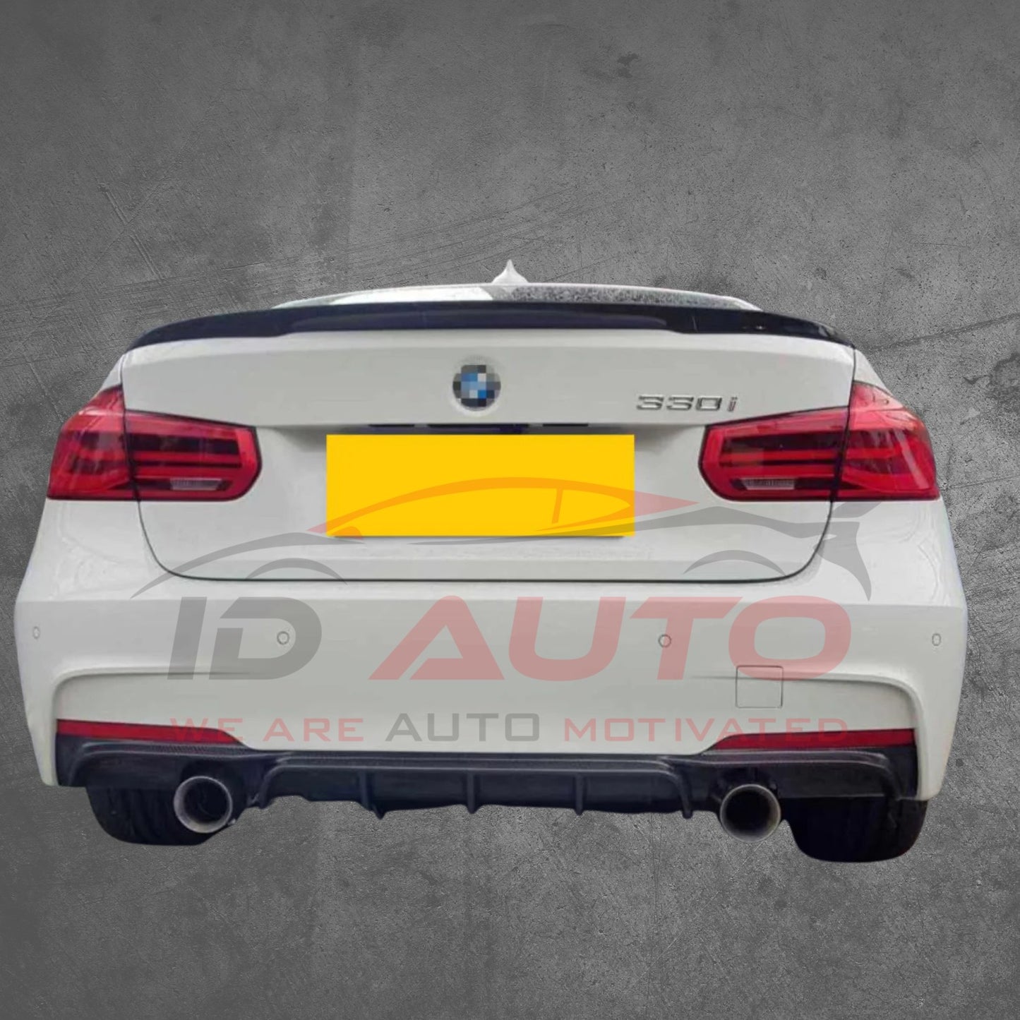 Заден двоен дифузьор – BMW 3 Series F30 (2011–2019), за M-Tech броня, черен гланц