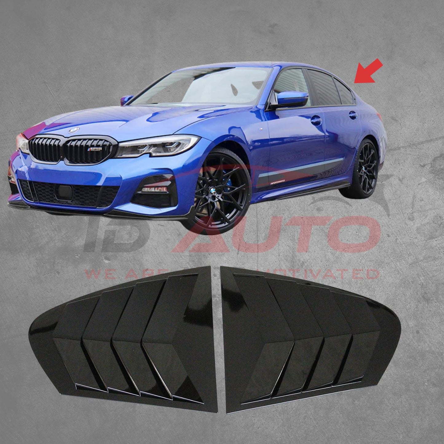 Тунинг добавки за задни странични стъкла – BMW G20 (2019–2023), черен гланц