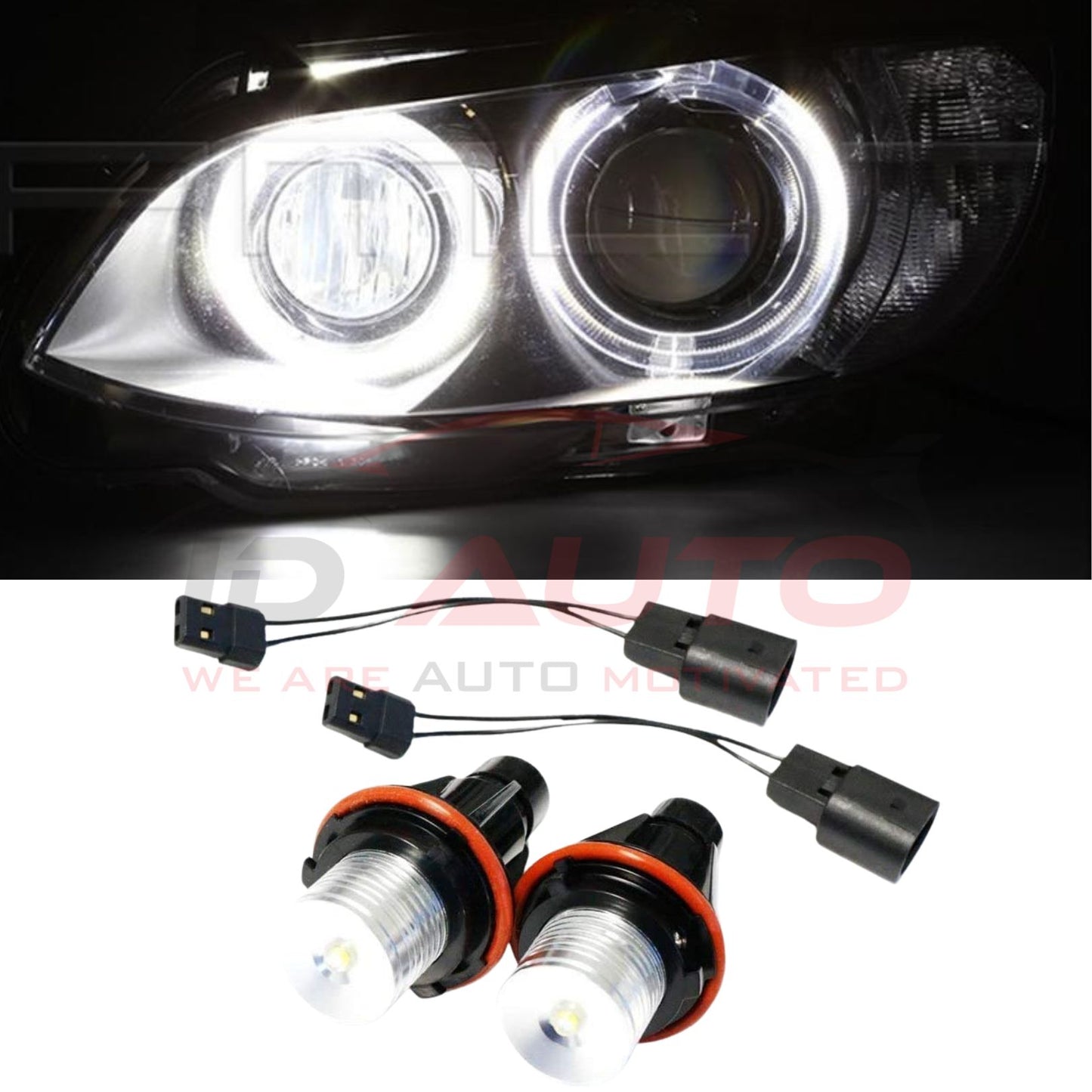 LED крушки Angel Eyes 12V/24V бяла светлина за BMW – Canbus, без грешки