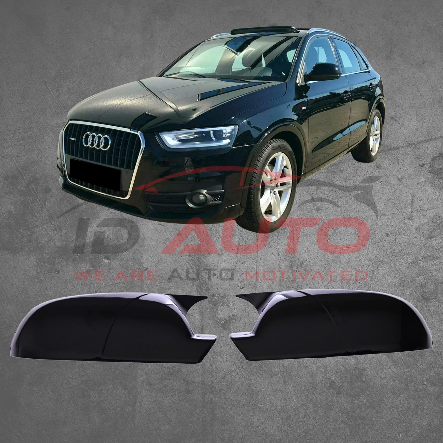 Капаци за огледала Batman Style – Audi Q3 (2012–2015) - черни