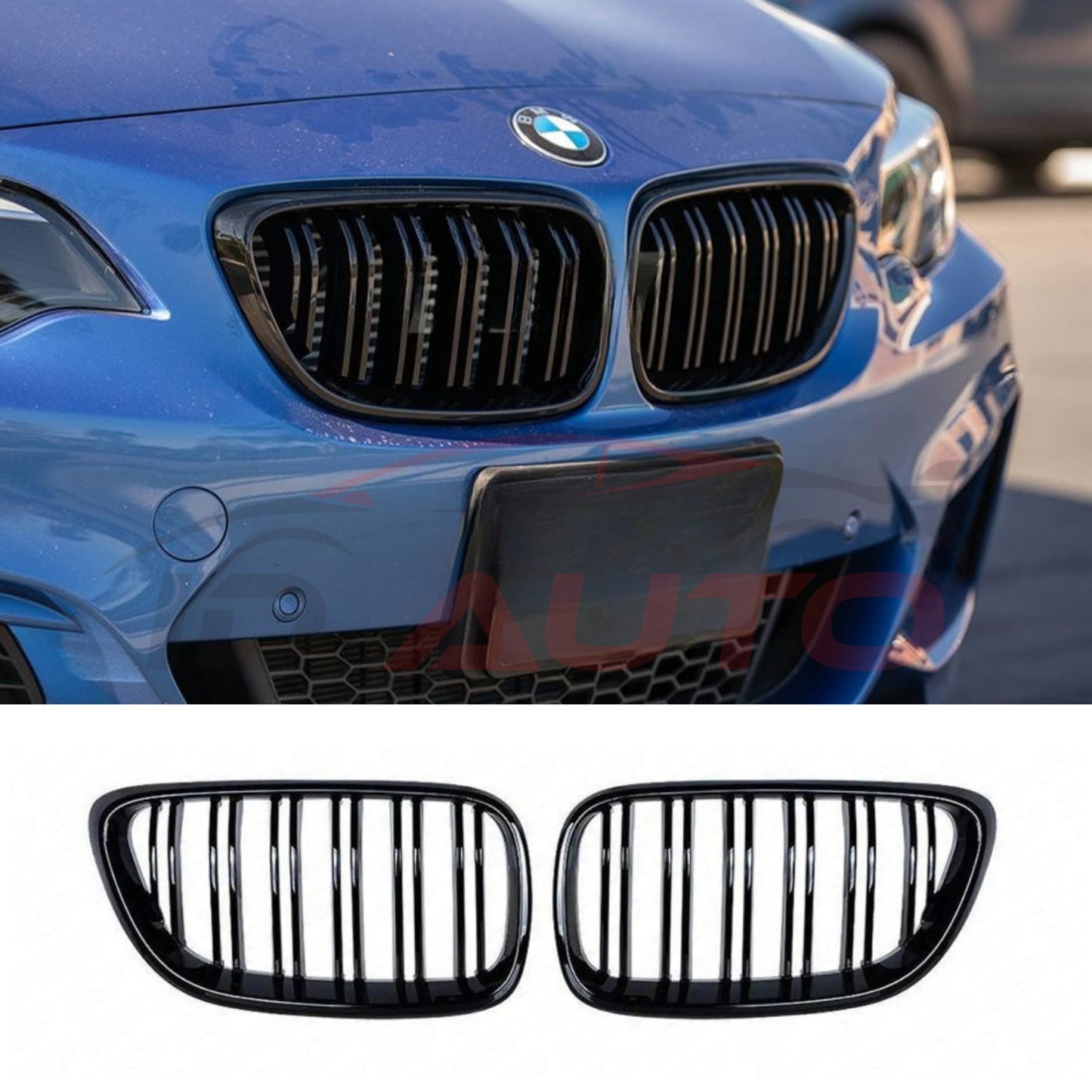 Двойни Бъбреци за BMW F22 F23 F24 F27 2012г.-2018г. Черен Гланц Лак