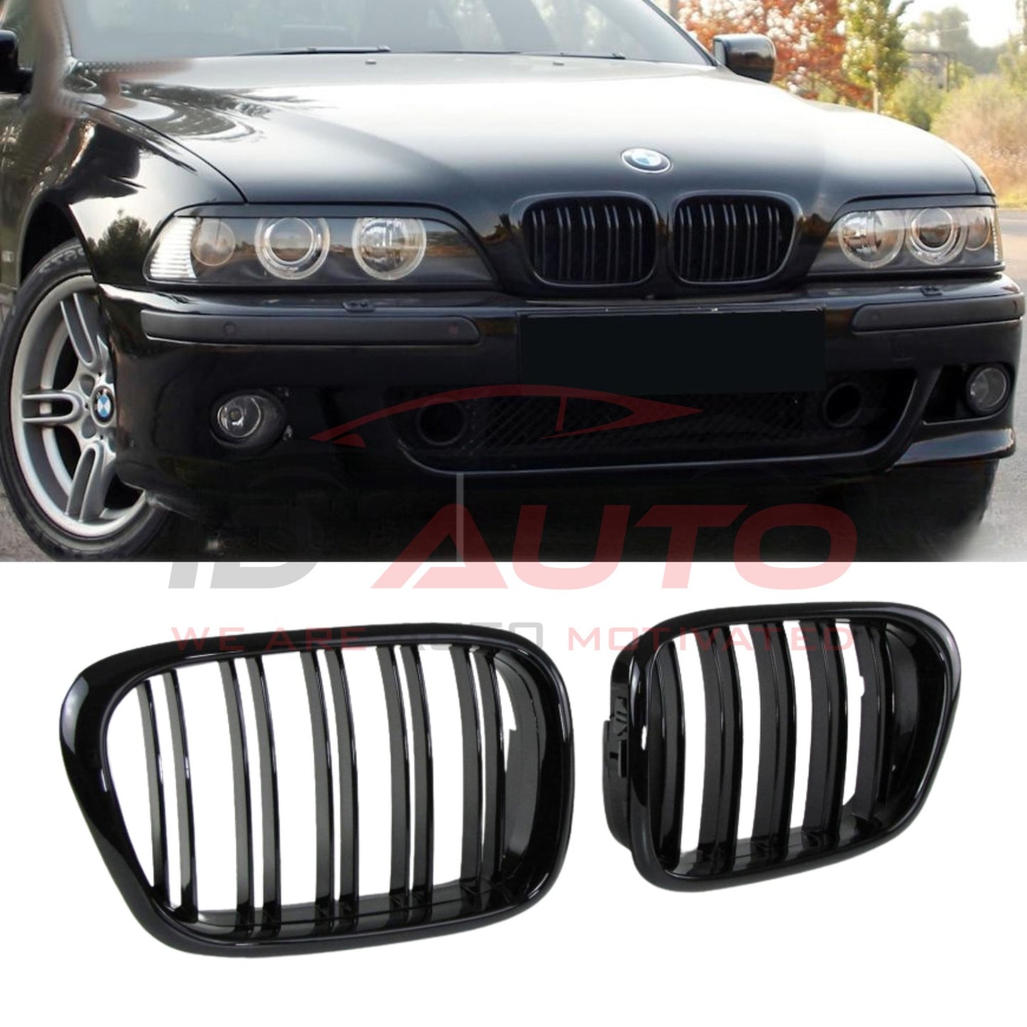 Бъбреци за BMW 5 серия E39 (1995-2004) Двойни Черен Гланц