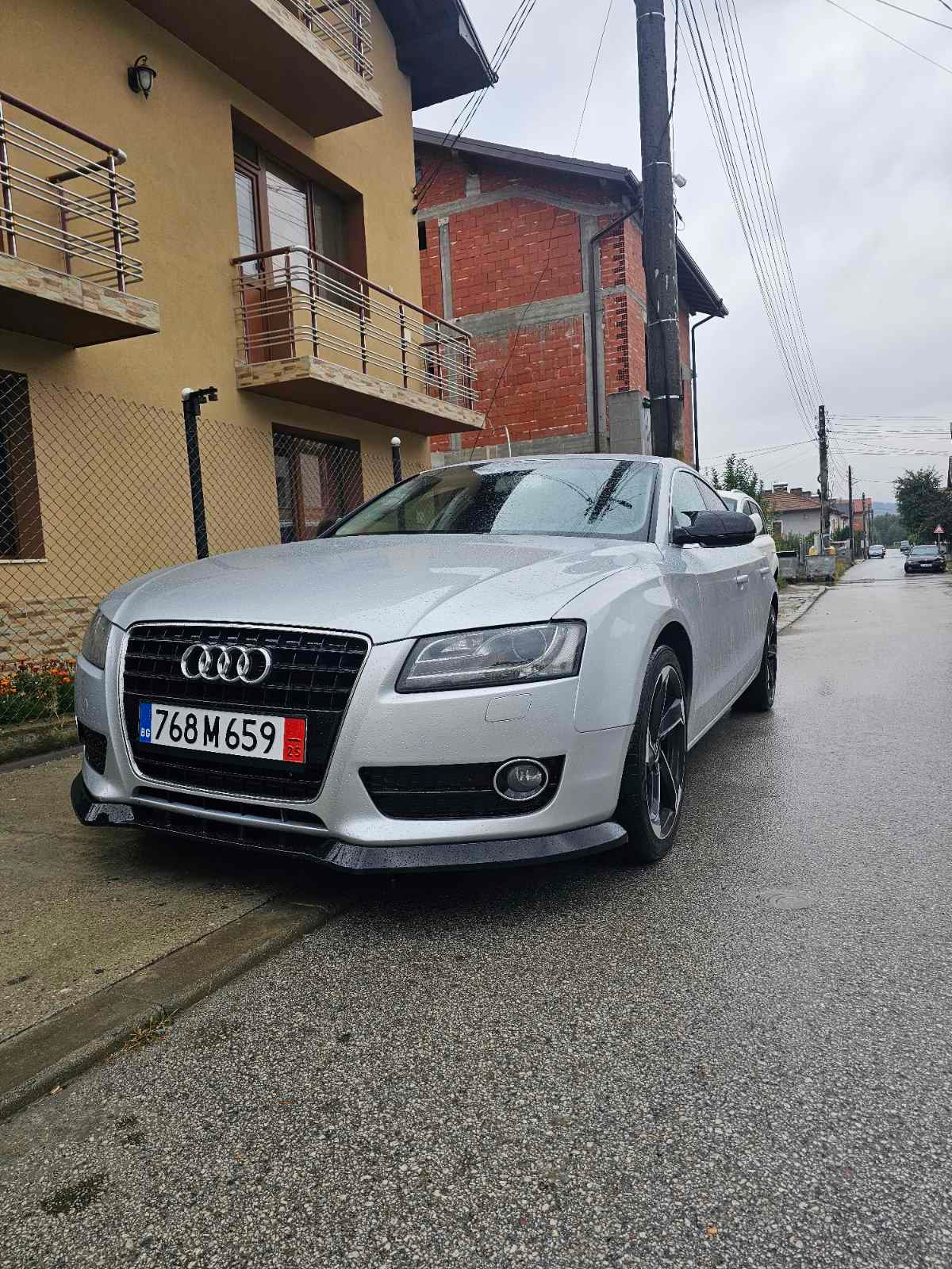 Преден лип спойлер за Audi A5 Sportback 8T8 (2009–2016) – тунинг, черен