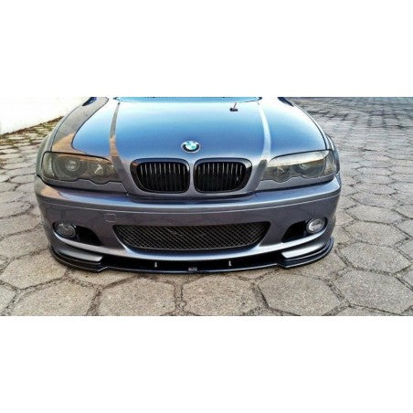 Преден лип спойлер за Bmw E46 Мтех броня - боядисан черен гланц