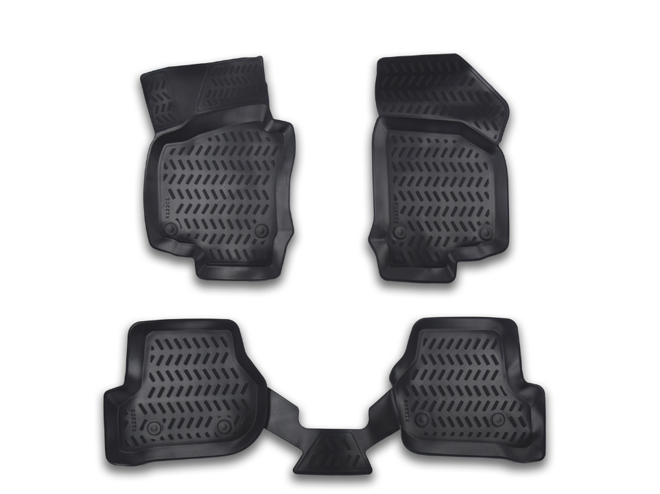 Комплект 4 бр. 3D гумени стелки X-Series от TPE за VOLKSWAGEN Scirocco (2008-2012), SKODA Octavia (1996-2004) и Scout (Octavia MK2) (2004-2012)