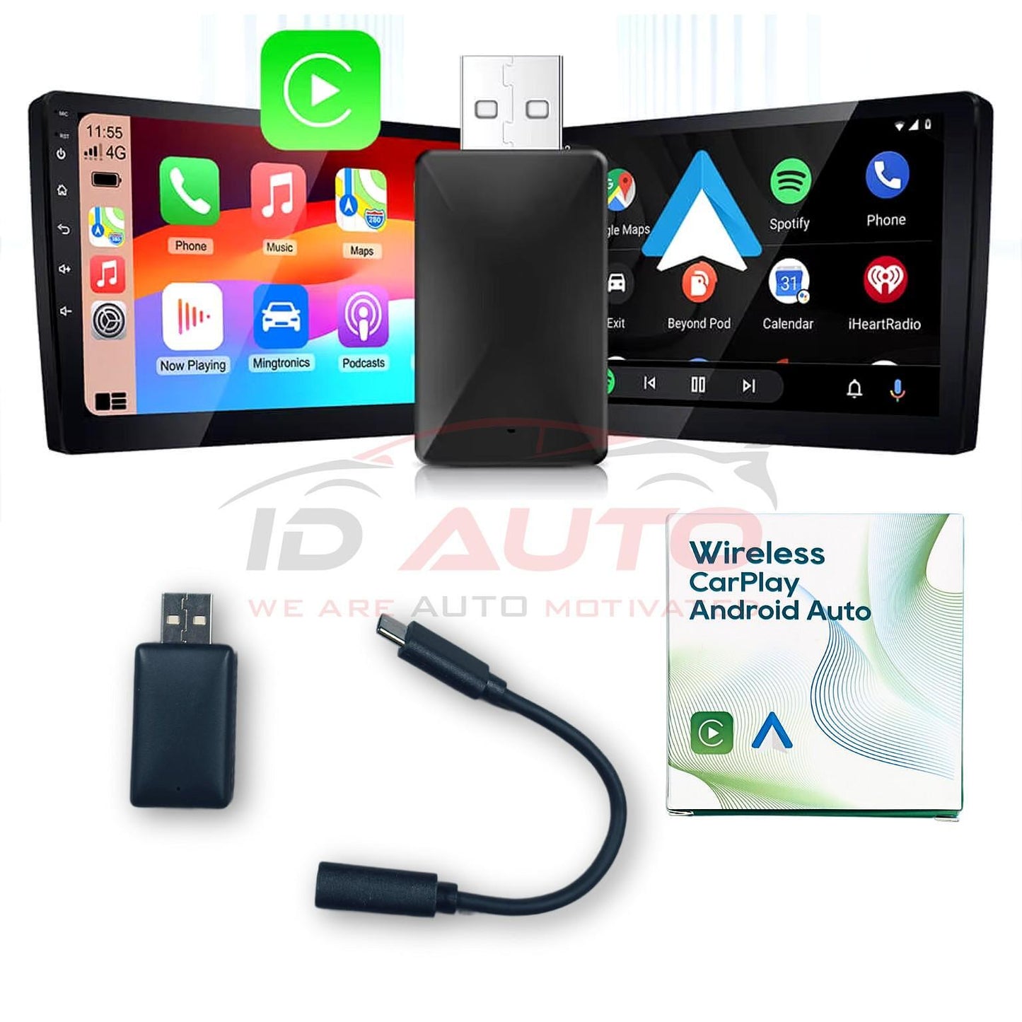 Безжичен адаптер 2в1 за CarPlay и Android Auto
