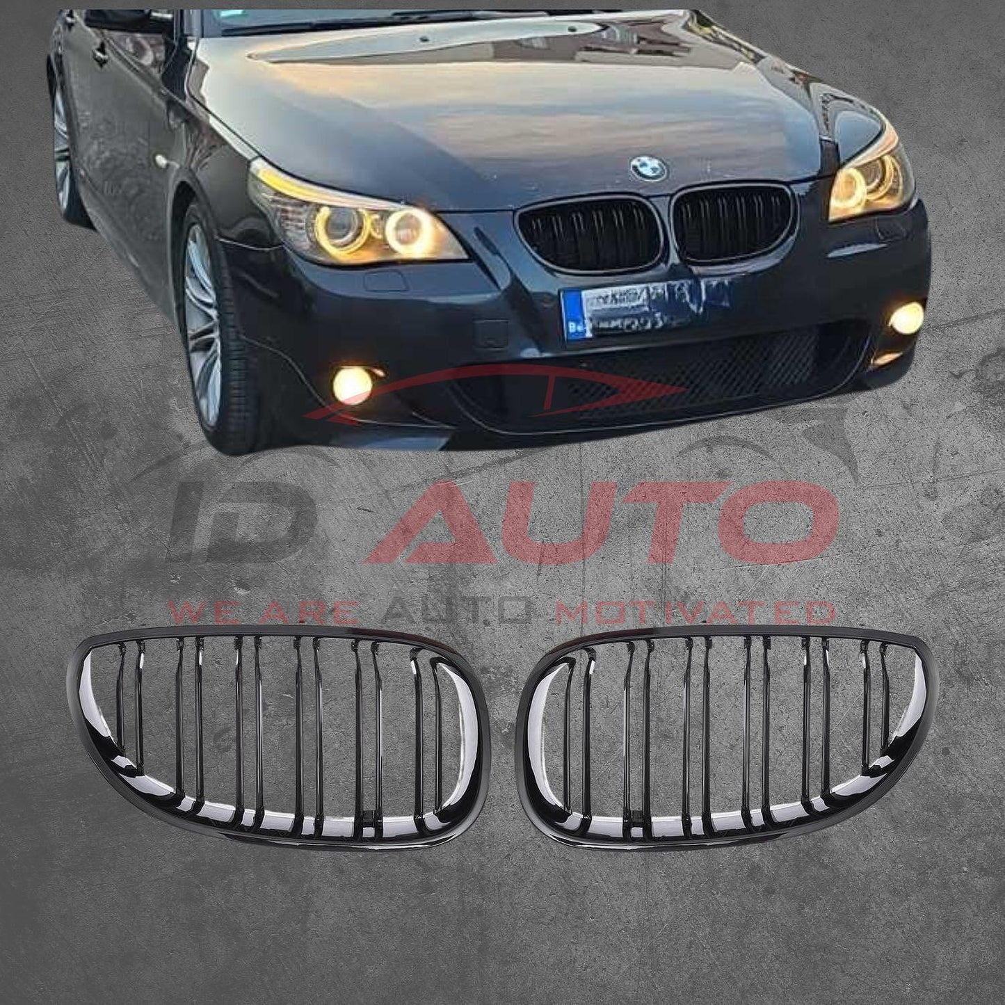 Двойни Бъбреци за BMW E60 / E61 (2003-2010) Черен гланц
