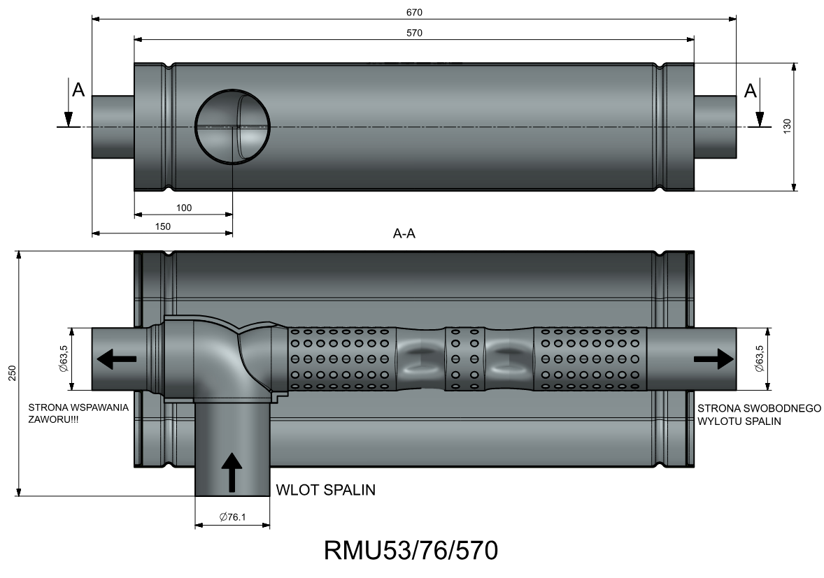 Uniwersalny tłumik eliptyczny RMU53