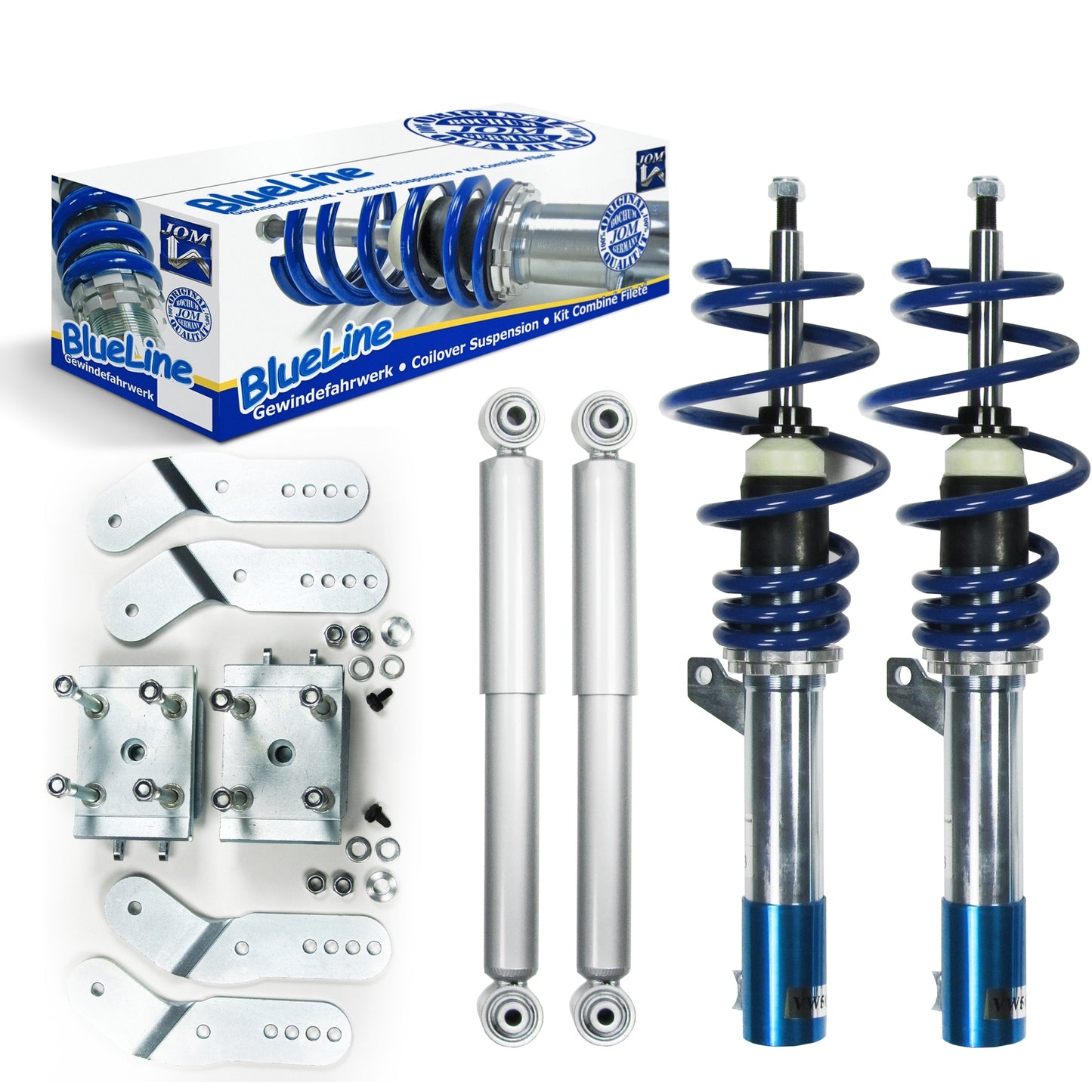 Спортно регулируемо окачване JOM BlueLine за VW Caddy 3 (2KA/2KB) 1.2, 1.6, 2.0, 2.0SDi, 1.6TDi, 1.9TDi 2004-, без DSG и 4х4.
