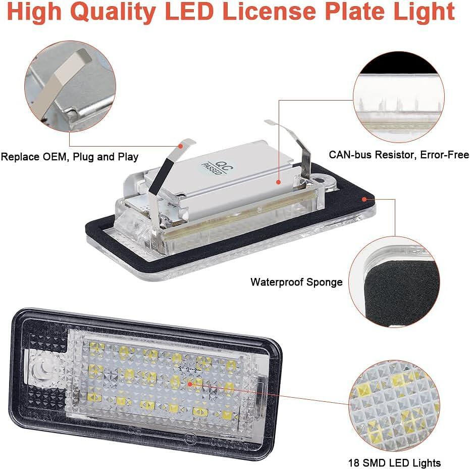 Led плафони за заден номер 6000К - Audi A3 8P A4 B6 B7 A6 A8 Q7