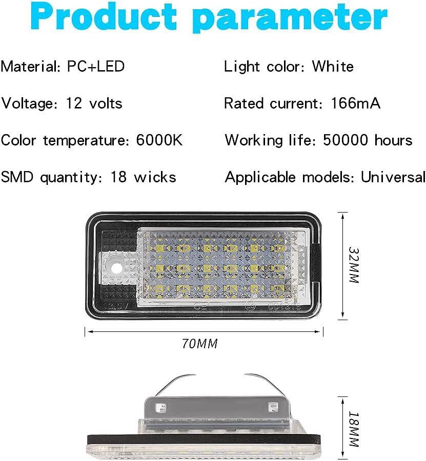 Led плафони за заден номер 6000К - Audi A3 8P A4 B6 B7 A6 A8 Q7