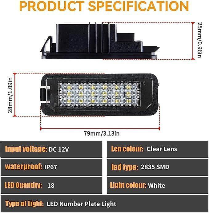 Led плафони за заден номер 6000К - Vw Passat B6 / B7 / CC