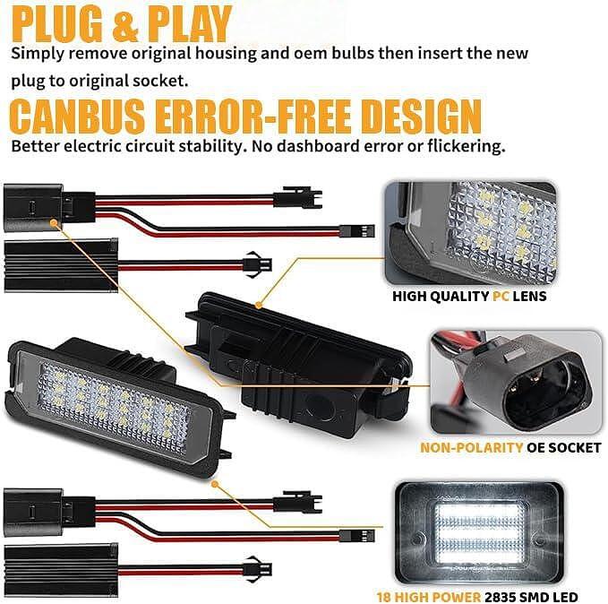 Led плафони за заден номер 6000К - Vw Scirocco / EOS / Phaeton
