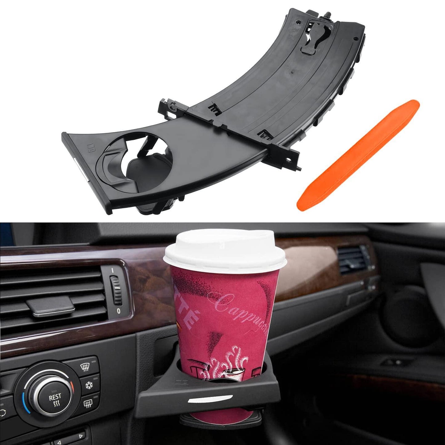 Поставка за чаши (черен мат) - Bmw e90 / e91 / e92