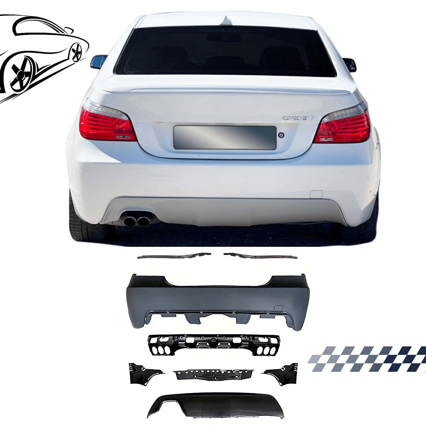 Задна броня M TECHNIK - BMW E60 (2003-2007) PDC 24мм