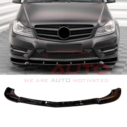 Преден лип спойлер за Mercedes C-Class W204 (2011-2014) – Черен гланц