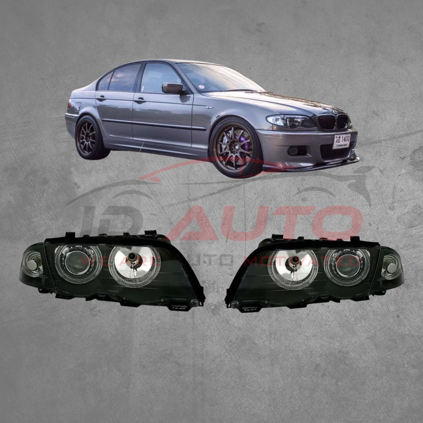 Комплект кристални фарове за BMW E46 седан (1998-2001) - черни