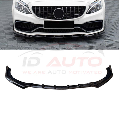 Преден лип спойлер за Mercedes W205 (2014–2021) – Amg дизайн - черен гланц