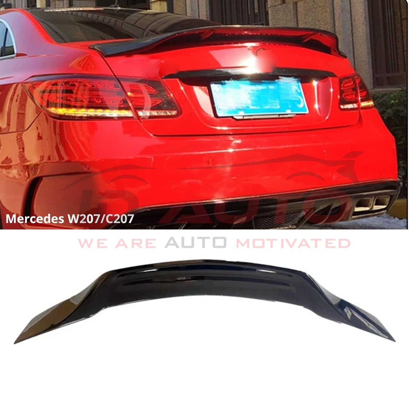 Спойлер за заден капак Mercedes E-Class Coupe W207 / C207 (2009-2017) – черен гланц