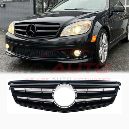 Решетка за Mercedes C-Class W204 (2007–2011) – Sport дизай - черен гланц