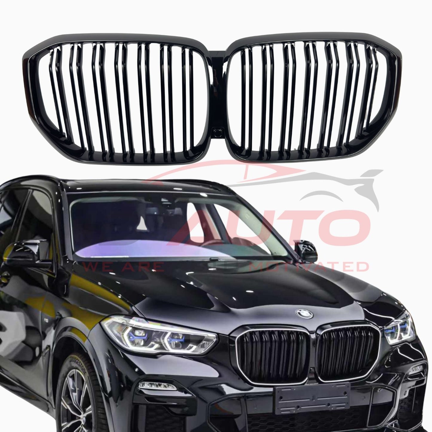 Двойни бъбреци за BMW X5 G05 – Черен гланц, премиум M-Style решетки