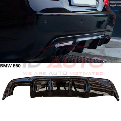 Дифузьор за Bmw E60 E61 - Единичен, Оребрен черен гланц, M-tech
