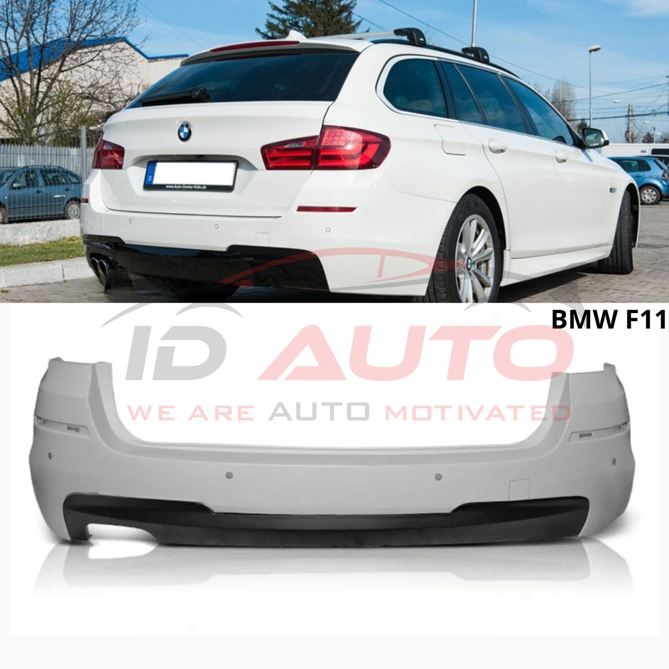Задна броня за BMW F11 комби (2010+) - M-Tech с отвори за парктроник