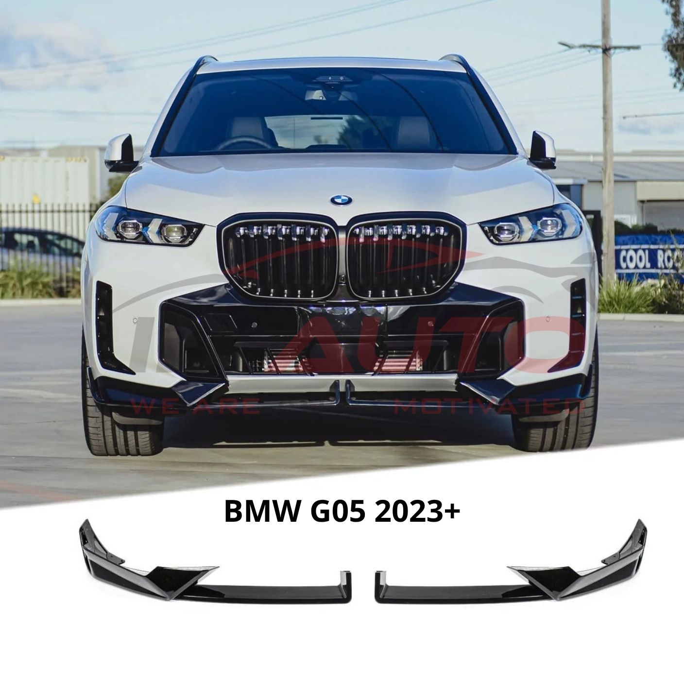 Преден лип спойлер за BMW X5 G05 LCI (2023+) M Sport – черен гланц