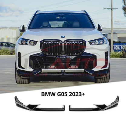 Преден лип спойлер за BMW X5 G05 LCI (2023+) M Sport – черен гланц