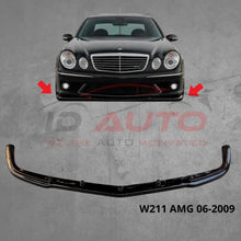 Преден лип спойлер за Mercedes E-Class W211 AMG Facelift (2006–2009) – Черен гланц