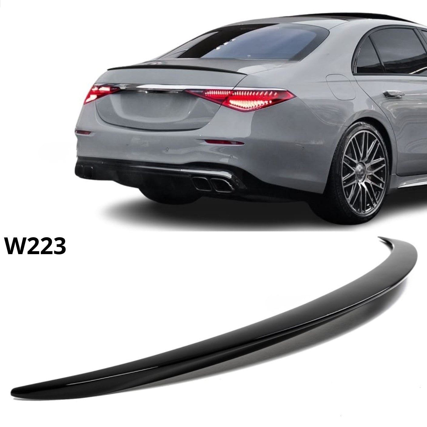 Спойлер за багажник за Mercedes W223 (S-Class) – черен гланц