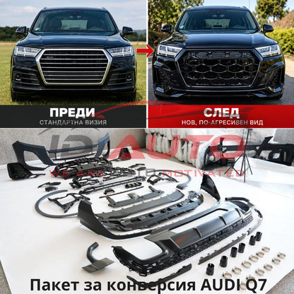 Боди кит за Audi Q7 4M (2016–2019) – конверсия към Q7 2024+ S-Line дизайн