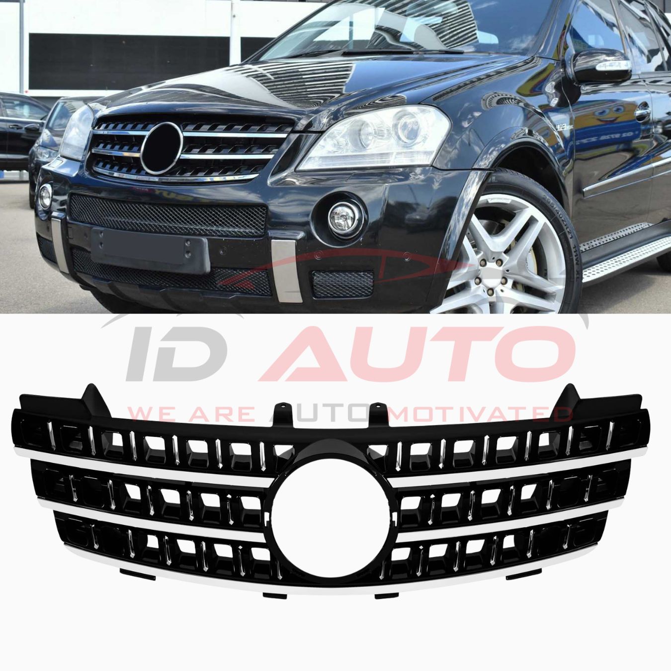 Черно/хром решетка за Mercedes ML W164 (2005–2008) преди фейслифт