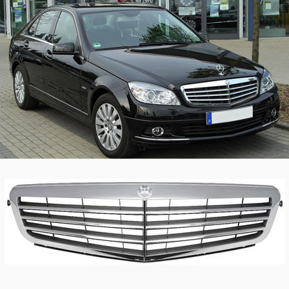 Стандартна хром решетка за Mercedes C-Class W204 (2007–2011) преди фейслифт